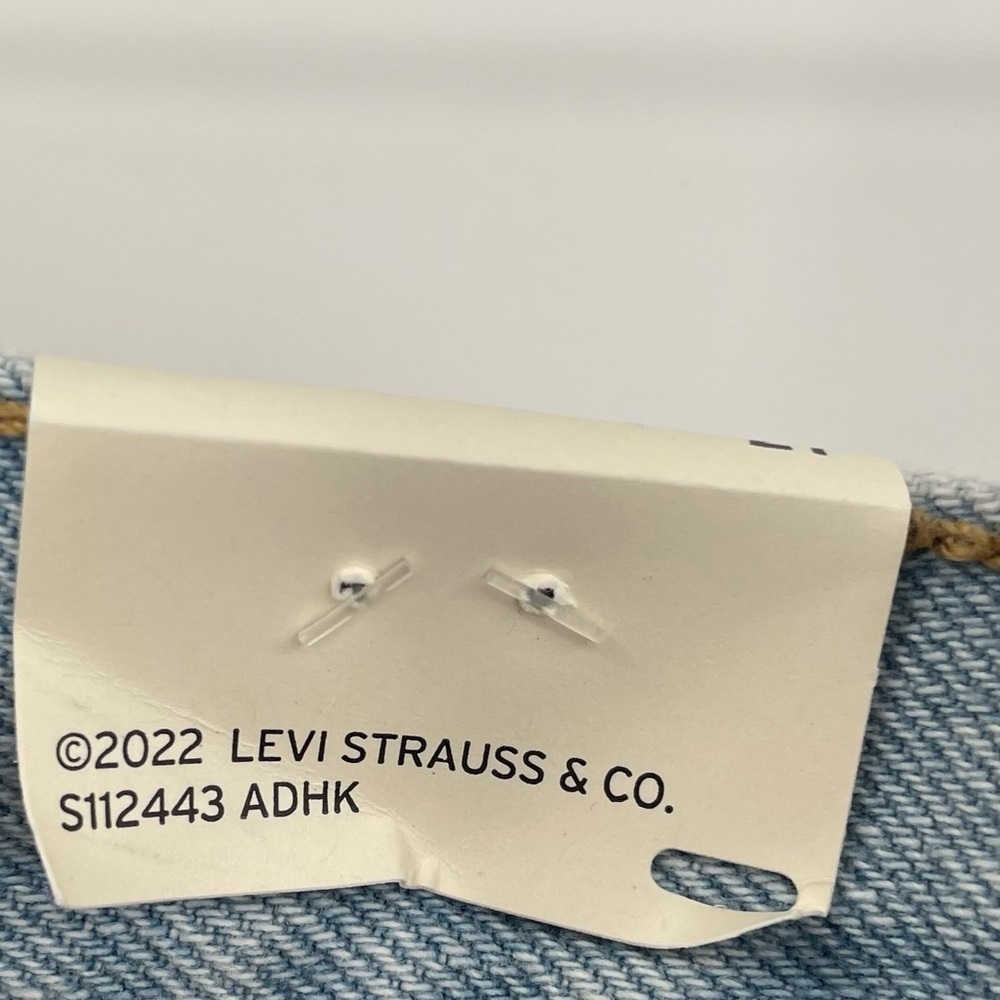 Levi's Light Blue Distressed High-Rise Jean Shorts. 27 - Picture 3 of 9